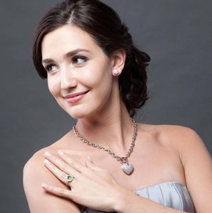 Vintage Silver Chain& Wide 3D T Bar Lock Heart Necklace 10 Inches